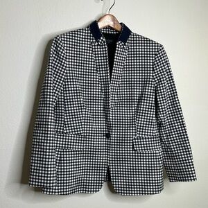 Rag & Bone Gingham Navy White Archer Blazer Size 10
